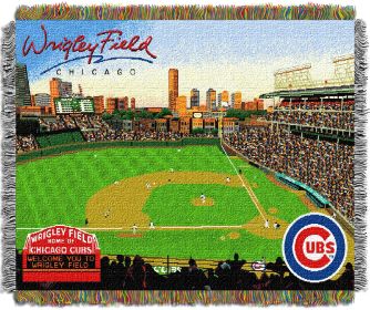 Wrigley Field OFFICIAL Major League Baseball; "Stadium" 48"x 60" Woven Tapestry Throw by The Northwest Company
