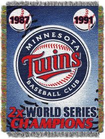 Twins CS OFFICIAL Major League Baseball; Commemorative 48"x 60" Woven Tapestry Throw by The Northwest Company