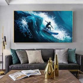 Hand Painted Oil Painting Large Original Surf Sports Oil Painting On Canvas Abstract Seascape Canvas Wall Art Custom Painting Ocean Art Living Room Su (style: 01, size: 75x150cm)
